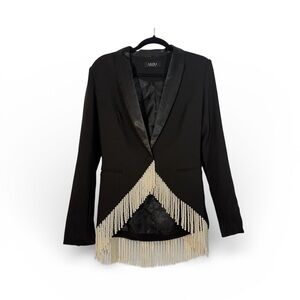 AKIRA Black Blazer with Pearl Detail